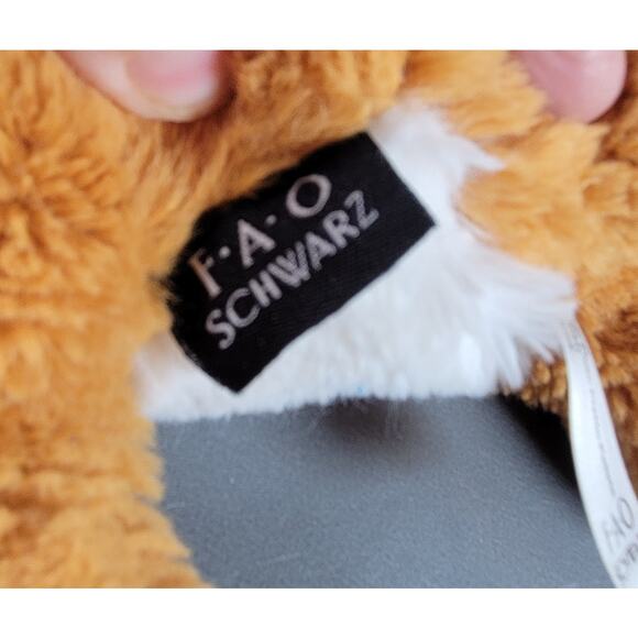 FAO Schwarz 15" Plush Tiger Stuffed Animal Toy Soft Orange White - Picture 11 of 16